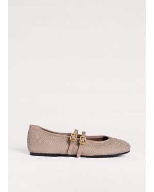 ME+EM Mesh Round Toe Ballerina - Natural