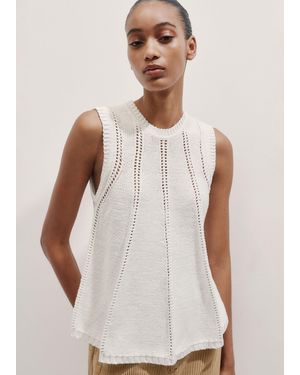 ME+EM Chunky Cotton Swing Knit Vest - White