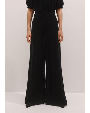 ME+EM Extreme Fluid Velour Palazzo - Black