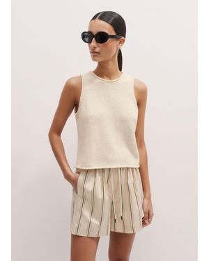 ME+EM Cotton Linen Chunky Vest - Natural
