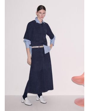 ME+EM Luxe A-Line Maxi Skirt - Blue