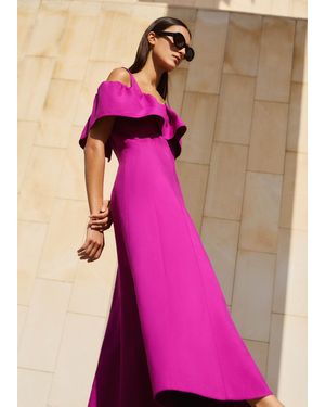 ME+EM Statement Frill Maxi Dress - Pink