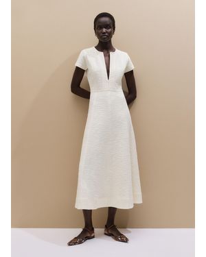 ME+EM Short Sleeve Fit And Flare Maxi Dress - Natural