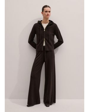 ME+EM Cashmere Wide Leg Knit Trousers Warm Chocolate Melange - Multicolour