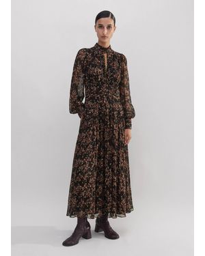 ME+EM Shadow Berry Metallic Printed Maxi Dress - Multicolour