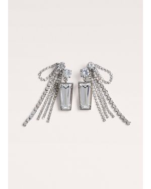 ME+EM Modern Diamente Cluster Earrings - Natural