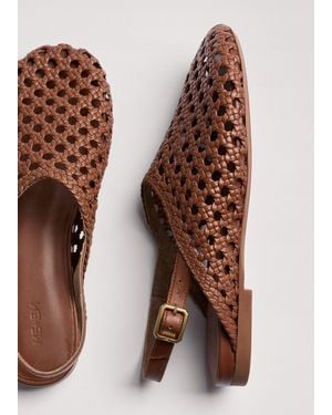 ME+EM Round Woven Slingback - Brown
