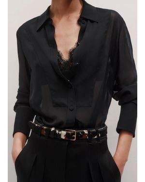 ME+EM Evening Sheer Silk Blouse - Black