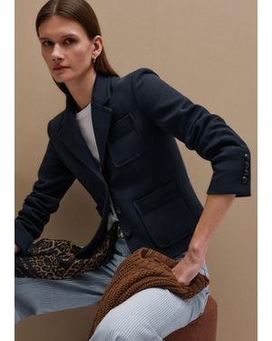 ME+EM Herringbone Crop Jacket - Blue