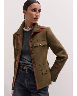 ME+EM Slim Fit Piped Utility Jacket - Natural