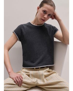 ME+EM Baby Tee Lightweight Sweatshirt - Black