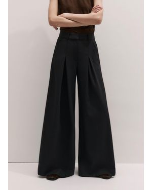 ME+EM Ultimate Wide Pleat Front Trouser - Black