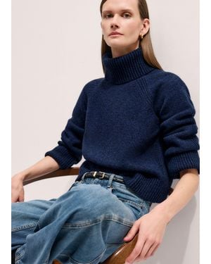 ME+EM Merino Cashmere Mouliné Jumper + Snood/ Mouliné - Blue