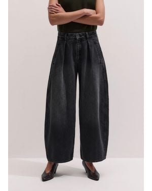 ME+EM Pleated Barrel Jean - Black