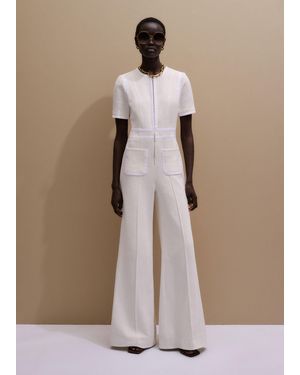 ME+EM Bound Detail Kick Flare Jumpsuit - White