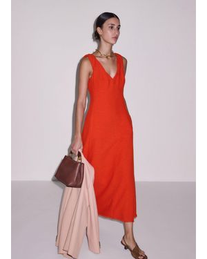 ME+EM Twisted Strap Fit And Flare Maxi Dress - Red