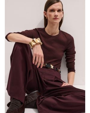 ME+EM Ultimate Rib Long Sleeve Top - Brown
