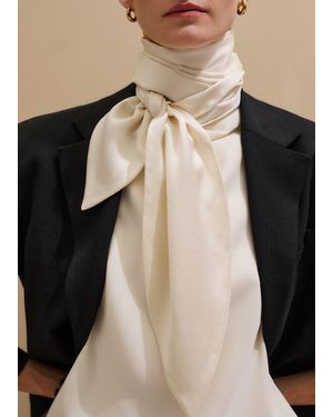 ME+EM Silk Satin Evening Scarf - Natural