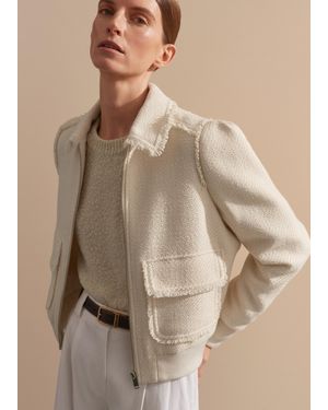 ME+EM Tweed Bomber Jacket - Natural