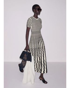 ME+EM Textured Pointelle Knit Maxi Dress + Slip Cream - White
