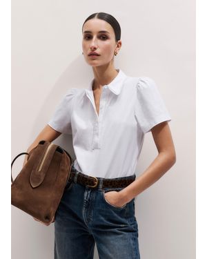 ME+EM Frill Trim Short Sleeve Shirt - Multicolour
