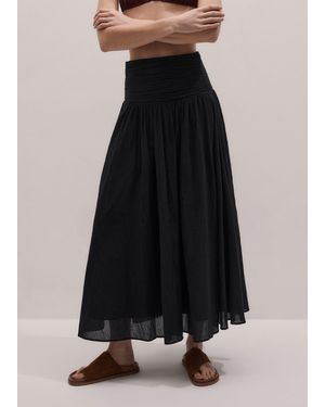 ME+EM Cotton Gauze Maxi Skirt + Slip - Blue