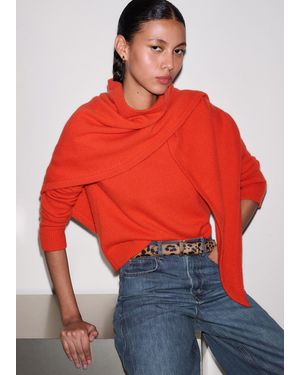 ME+EM Cashmere Triangle Knit Scarf - Red