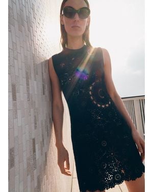 ME+EM Crochet Mini Dress + Slip - Blue