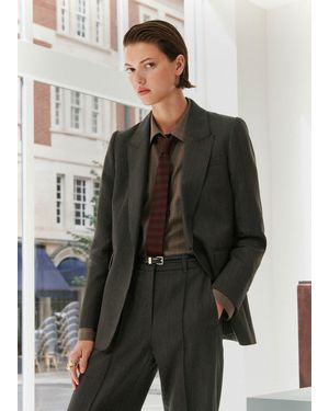 ME+EM Sharp Shoulder Blazer - Grey
