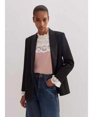 ME+EM Bracelet Sleeve Forever Tux Jacket - Black