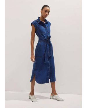 ME+EM Denim Utility Midi Dress + Belt - Blue