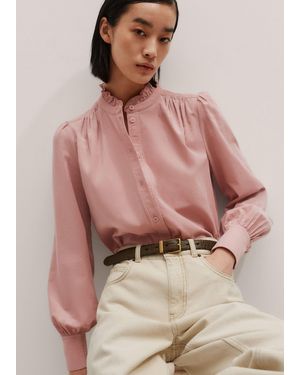 ME+EM Super Soft Micro Cord Blouse - Pink