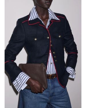 ME+EM Slim Fit Piped Utility Jacket - Blue