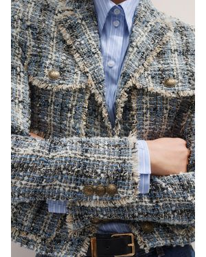 ME+EM British Tweed Fray Edge Jacket - Gray