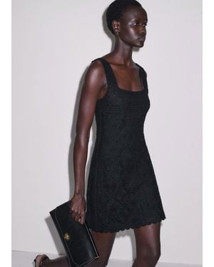 ME+EM Framed Crochet Mini Dress + Slip - Grey