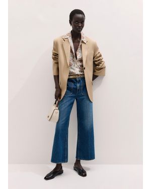 ME+EM Cropped Kick Flare Jean - Blue