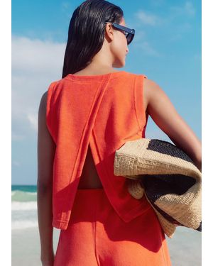 ME+EM Towelling Crop Top - Red