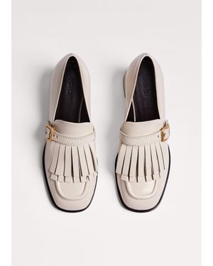 ME+EM Fringe Block Heel Loafer - Orange