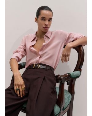 ME+EM Silk Cotton Cloud Layering Shirt + Tie - Pink