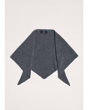 ME+EM Cashmere Shrunken Triangle Scarf Mid Melange - Blue