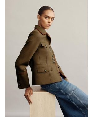 ME+EM Slim Fit Piped Utility Jacket - Natural