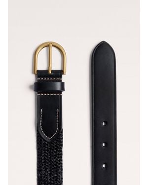 ME+EM Round Raffia Belt - Black