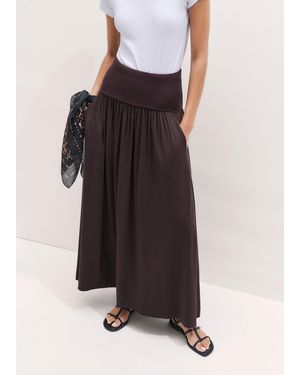 ME+EM Rib Waist Maxi Skirt - Black