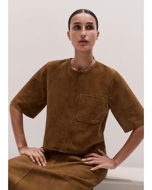 ME+EM Luxe Boxy T-Shirt - Brown