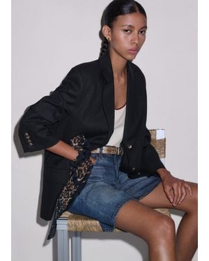 ME+EM Crease-Less Linen Deconstructed Lightweight Summer Blazer - Blue