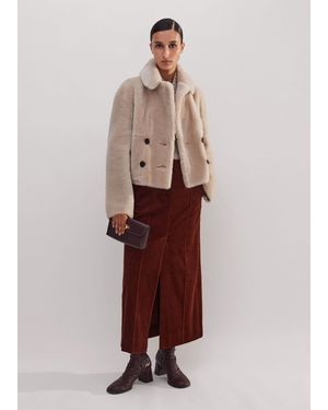ME+EM Luxe Short Shearling Coat - Natural