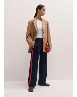 ME+EM Wool-Blend Side Stripe Tailored Trouser/Bitter - Multicolour