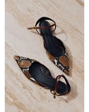 ME+EM Point-Toe Flat Tan-Chocolate - Natural