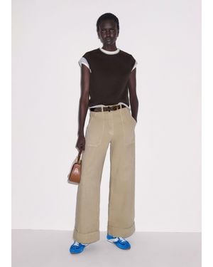 ME+EM Straight Trainer Grazer Trouser - Natural