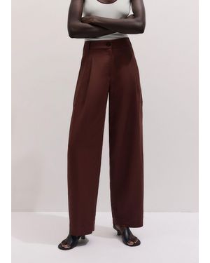ME+EM Exaggerated Tapered Pleat Trouser - Purple